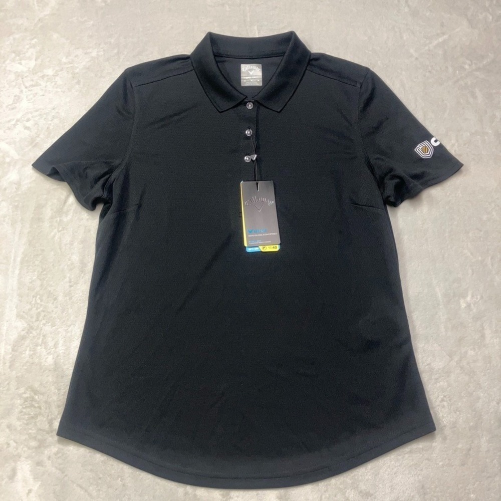 NWT Callaway Opti-Dri Polo UPF 40 Black Shirt Women's Size‎ Medium